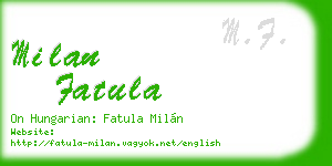 milan fatula business card